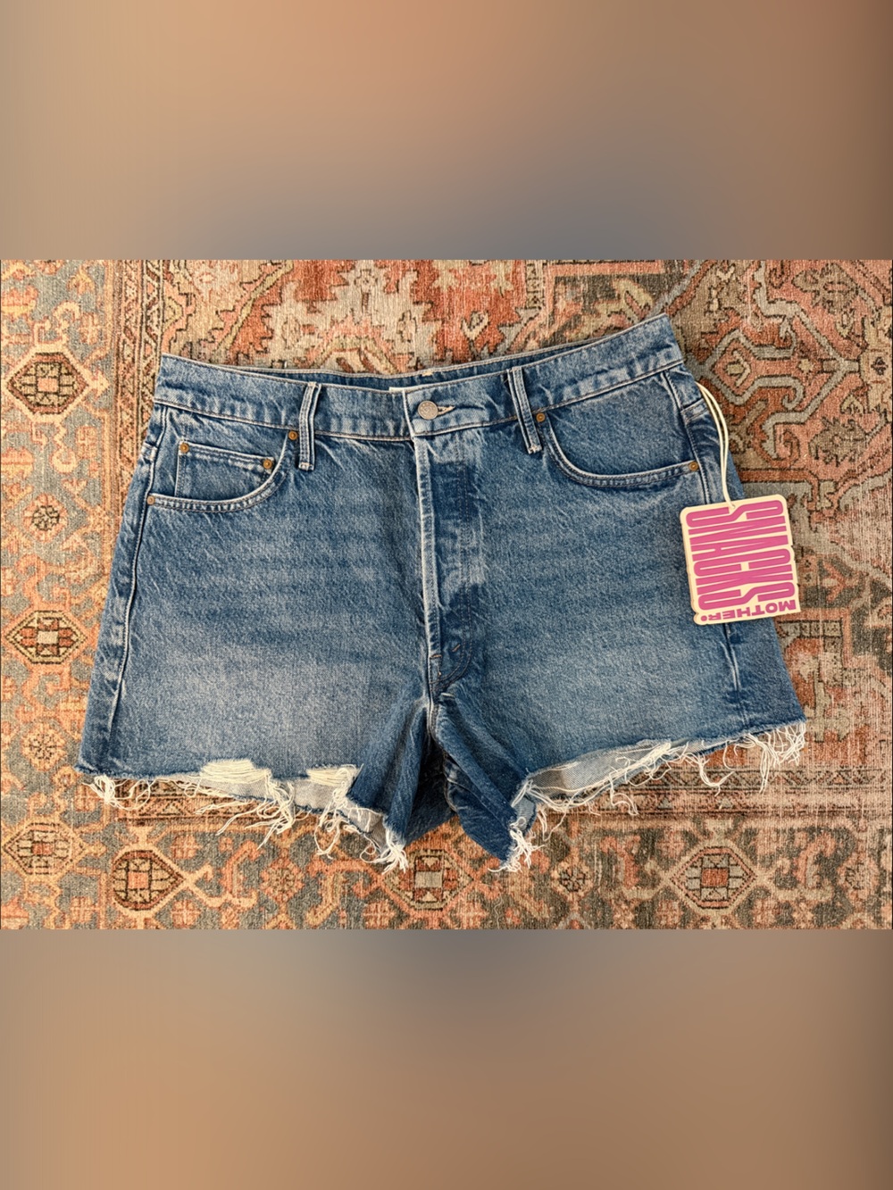 MOTHER Snacks! The Main Course Fray Shorts in Chew Toy Sz 31 - NWT! - Picture 2 of 8